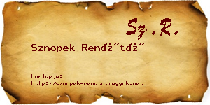 Sznopek Renátó névjegykártya