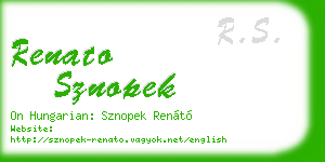 renato sznopek business card